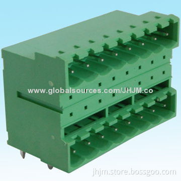 PCB Connectors Terminal Block Type, unique dual rows with 4-48 pins, right angle for PCB mounting